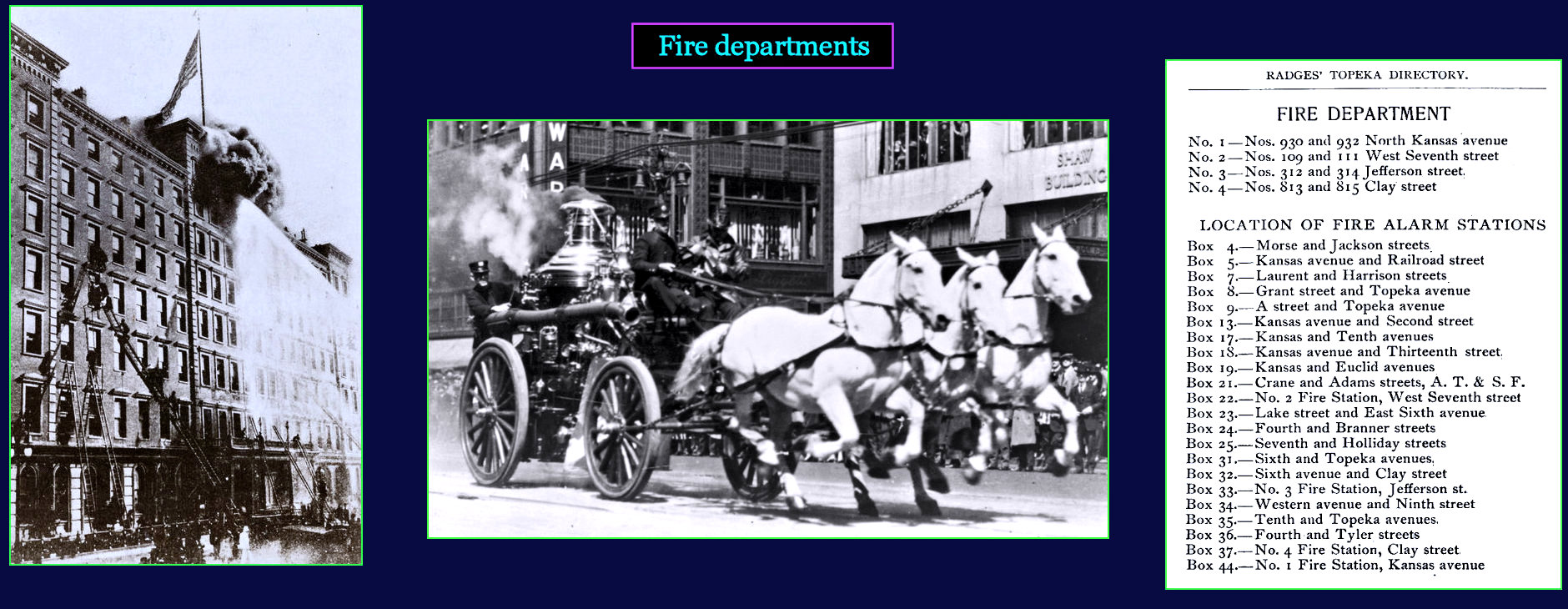 Fire Departments, 1890